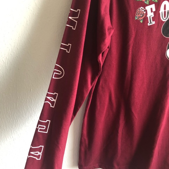 Disney Tee Forever Mickey Roses Long Sleeve Top Sz M EUC - Picture 8 of 11